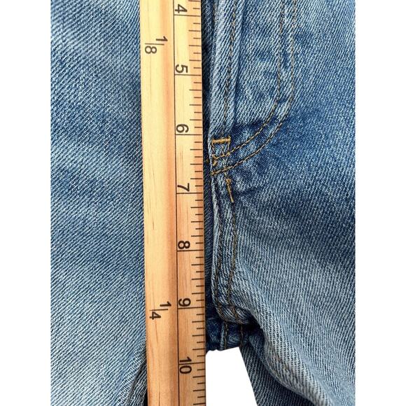 We The Free Jeans Womens 26 Mid Rise Destroyed Raw Hem Straight Crop Baggy Loose - Picture 12 of 14